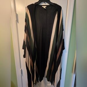 H&M Black and Multicolor Striped Maxi Sweater